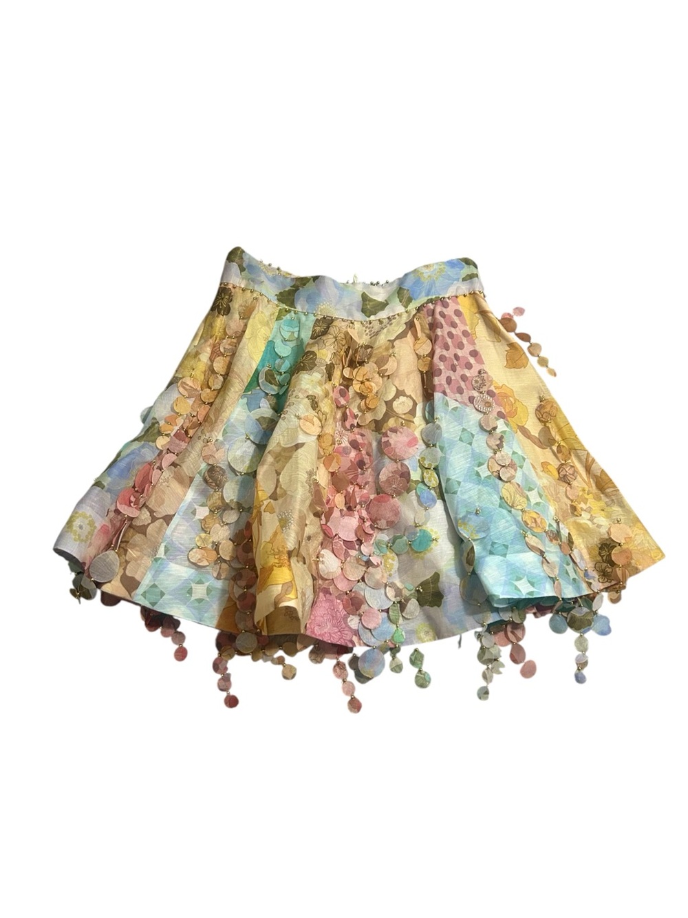 Zimmermann Tempo Disco Patch Tassel Mini Flare Skirt - Picture 10 of 11